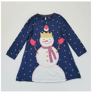 Mini Boden Navy Snowman Dress